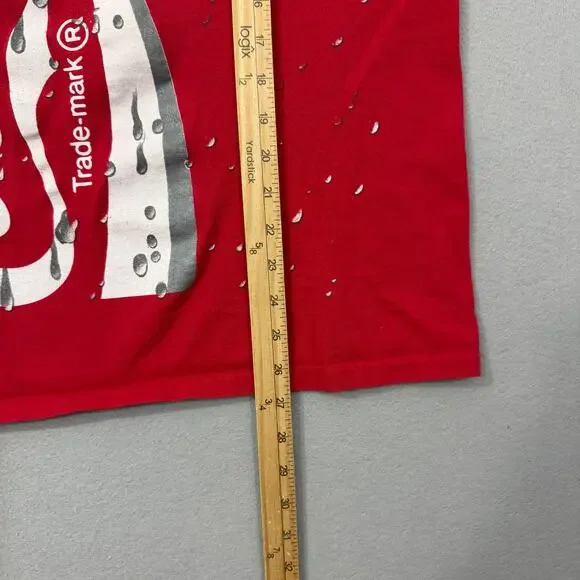 Vintage Coca Cola Big Print Shirt Men's Extra Large Red 1994 Promo Cola Soda Pop - Picture 11 of 11